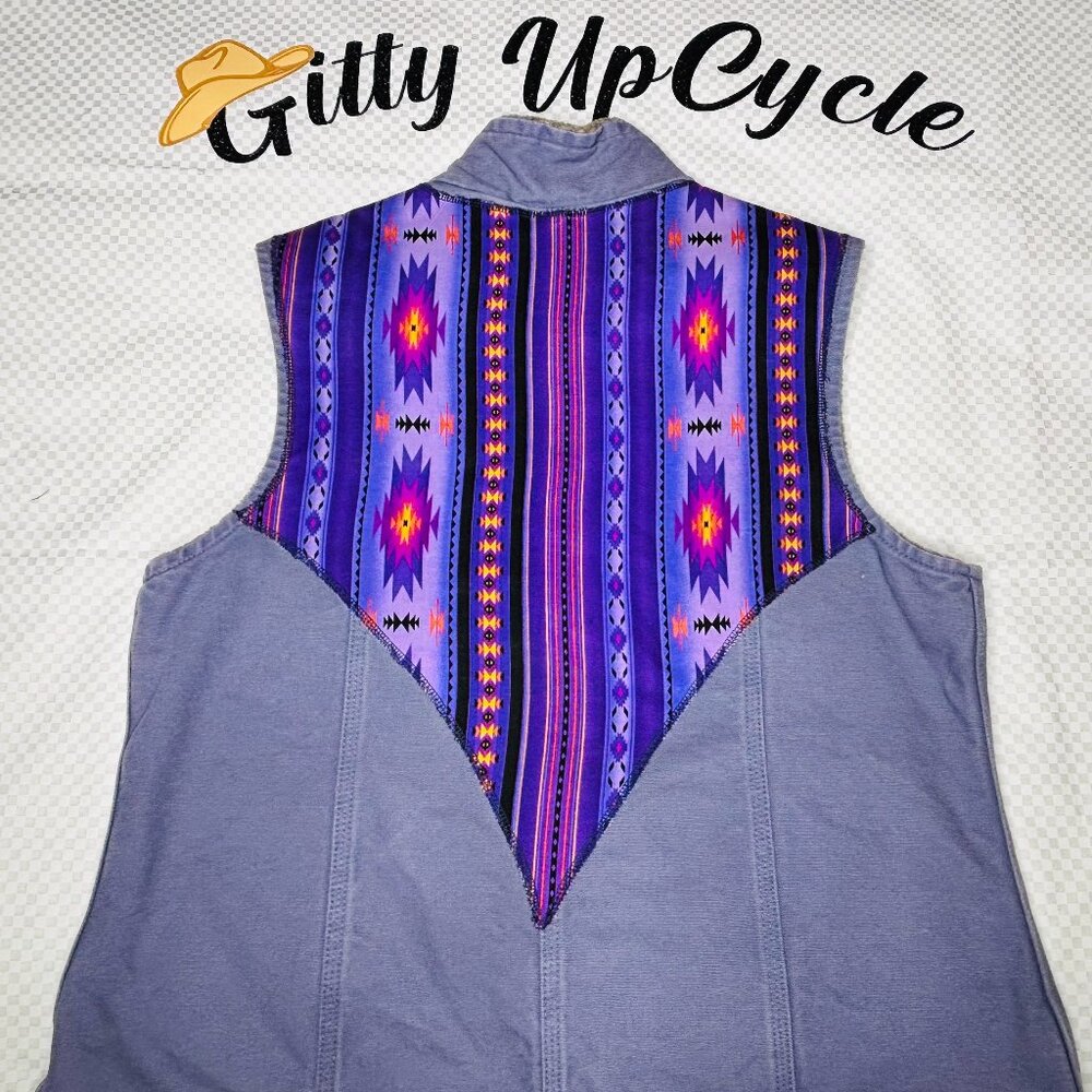 Rare Find! Look good coming & going! Upcycled Western Custom Dark lavender Carha - Picture 1 of 2